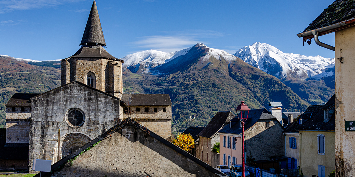 The village where the Pyrenees Cycling Lodge is.